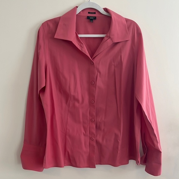 Talbots Wrinkle Resistant Button Down Vintage Pink Office Lorelai Gilmore 14 - Picture 1 of 4